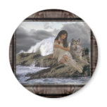 IndainMaiden_Wolf Refrigerator Magnet