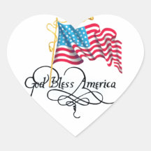 independence day 4 july heart sticker