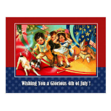 Independence Day, 4th of July Postcard