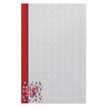 Independence Day Hearts Stationery Paper