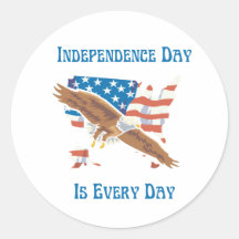 Independence Day Round Sticker