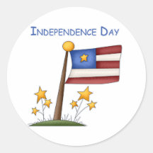 Independence Day Round Sticker