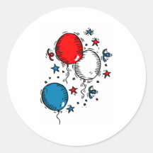 Independence Day  Round Stickers