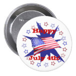 Independence Day Star Circle Pinback Button