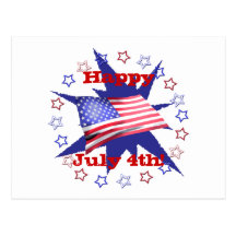 Independence Day Star Circle Postcards