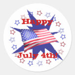 Independence Day Star Circle Stickers