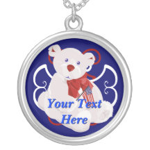 Independence Day Teddybear Necklace