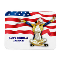Independence Day . US Patriotic Pin-Up Gift Magnet