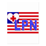 INDEPENDENCE LPN LICENCESED PRACTICAL NURSE FLAG POSTCARDS