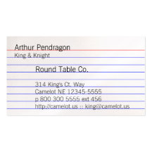 Index Card Business Card