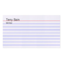Index Card Business Card Template