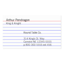 Index Card Business Card Templates