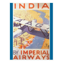 India by Imperial Airways Post Card