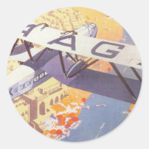 India by Imperial Airways Round Sticker