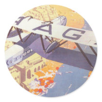 India by Imperial Airways Round Sticker