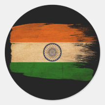 India Flag Round Stickers