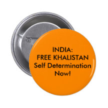 India Free Khalistan Pinback Button