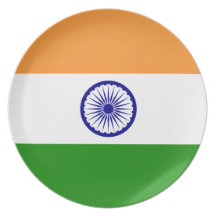 India; Indian Flag Party Plate