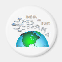 India or Bust Fridge Magnets