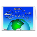India or Bust Greeting Cards