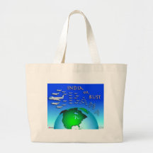 India or Bust Tote Bags