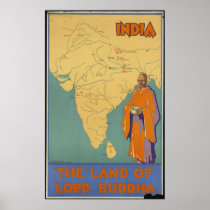 India Vintage Travel Poster Ad Retro Prints