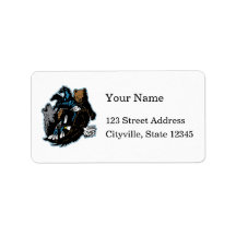 Indian and Animals Address Label