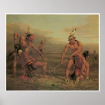 Indian Ball Game, 1843, American West Painting Print