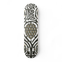 Indian Blend Black & White Flower Skateboard