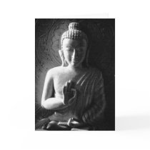 Indian Buddha - black and white Greeting Cards