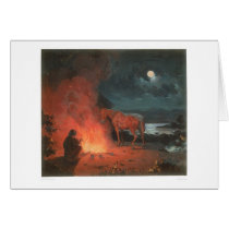 Indian by a Campfire (0744A) Cards