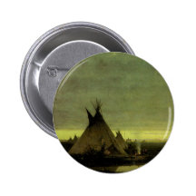 Indian Camp at Dawn by Jules Tavernier Button