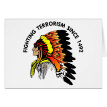 Indian Chief Fighting Terrorism Card