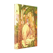 Indian Elephant Ride Wrapped Canvas Print