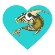 Indian Fish Heart Sticker