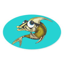 Indian Fish Oval Sticker