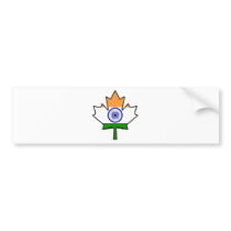 Indian Flag in Canadian Maple Leaf Items Bumper Sticker