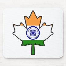 Indian Flag Maple Leaf Mousepad