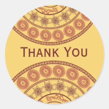 Indian Henna Mehndi Wedding Oval Sticker