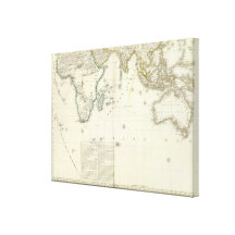 Indian Ocean Atlas Map Stretched Canvas Prints