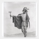 Indian of the Nation of Kaskaskia Square Stickers