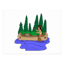 Indian Paddles Canoe Post Card
