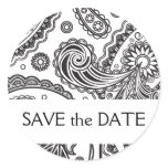 Indian Paisley Save the Date stickers