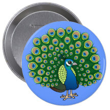 Indian Peafowl Button