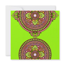 Indian Pink Discs Wedding Invitation