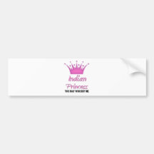 Indian Princess Bumper Sticker