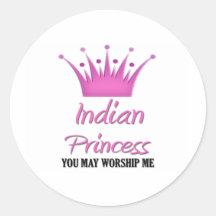 Indian Princess Round Stickers