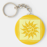 Indian Religious Symbol : Om and Surya Keychains