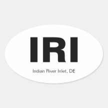Indian River Inlet, DE Oval Sticker