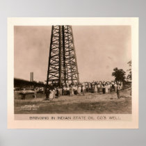 Indian State Oil Co. Well, Kilgore, Texas 1932 Print